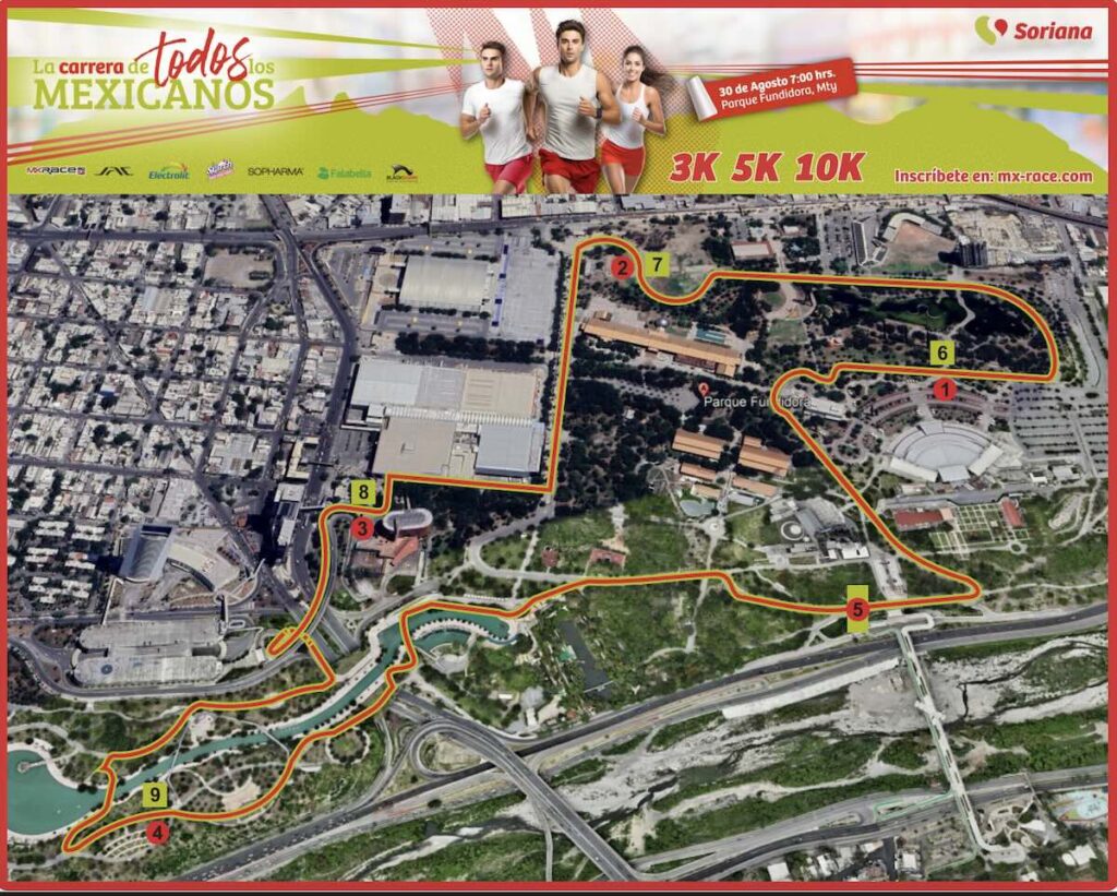 Imagen de la Ruta de la Carrera Soriana Monterrey 2025