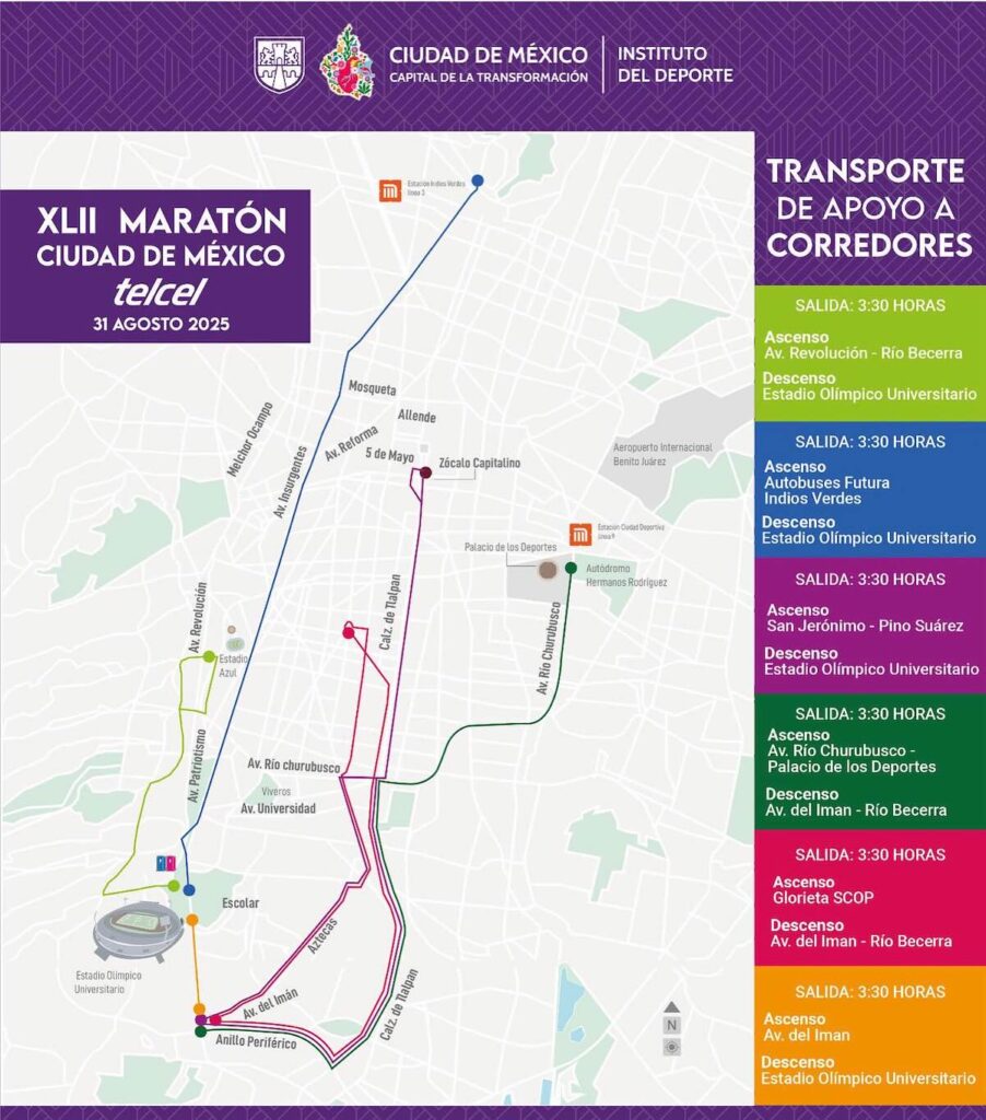 Transporte gratis para corredores