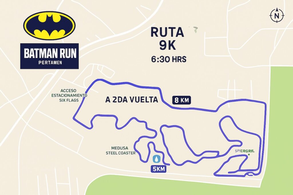 Ruta oficial de la Batman Run CDMX 2025